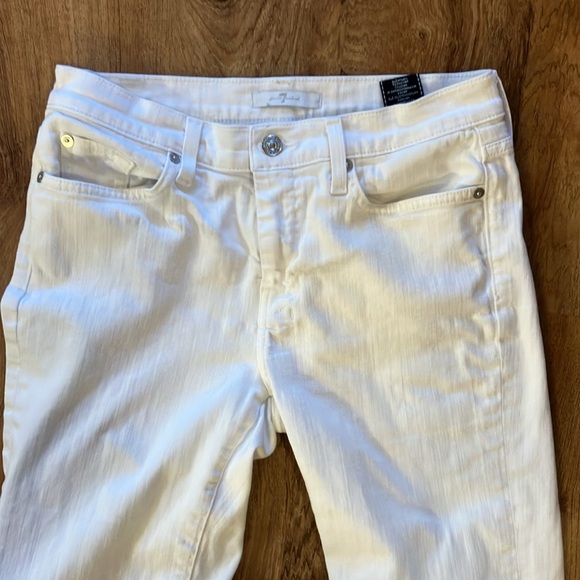 7 for all mankind size 28 Women's White Flared Jeans - Picture 3 of 7